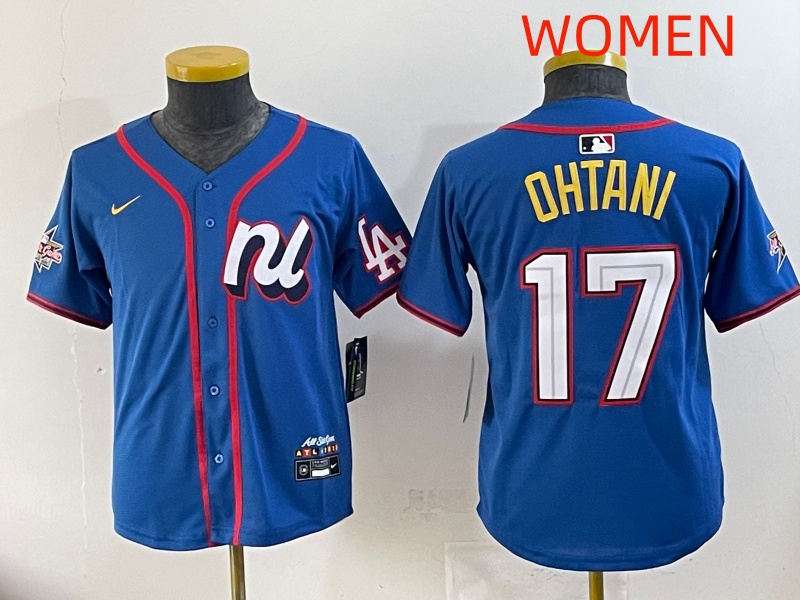 women 2025 Los Angeles Dodgers #17 Ohtani Blue Nike MLB Jersey style 002